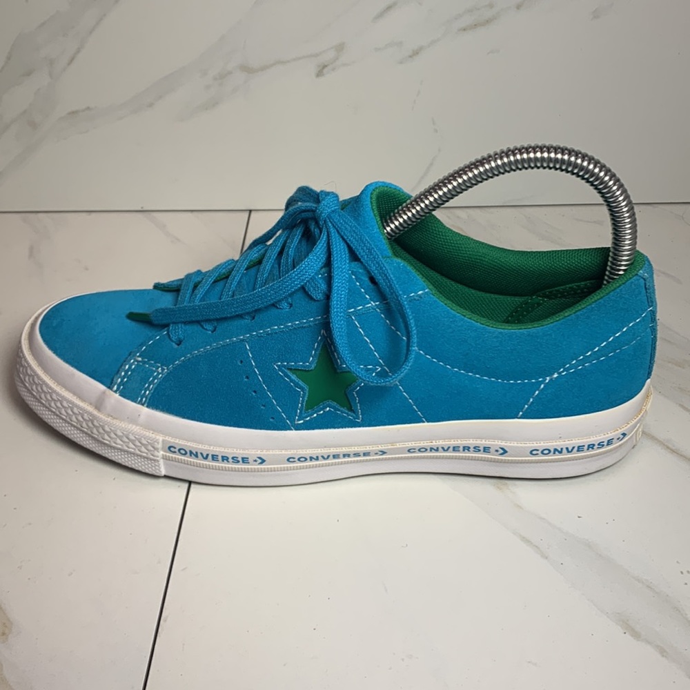 Converse One Star Suede Hawaiian Ocean Blue / Jolly Green Sneakers Kid Size 5.5